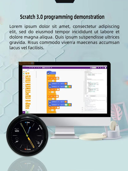 ESP32-C3 WiFi and Bluetooth development board with 1.28-inch round LCD display, featuring microcontroller and connectivity options.