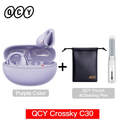QCY Crossky C30 Ear Clip Bluetooth 5.4 Earphones – Open Ear Sports TWS, Dual-Connection