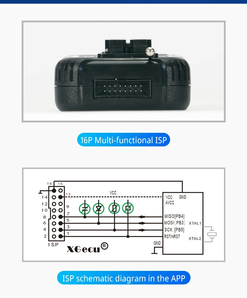 XGecu T48 (TL866-3G) Universal Programmer – 39 Adapters, 31000+ ICs, SPI/NAND/eMMC