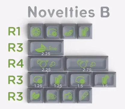 GMK 172 Keys Keycaps | SA Height & Cherry Profile | Lime / WOB | Doubleshot ABS | Mechanical Keyboard