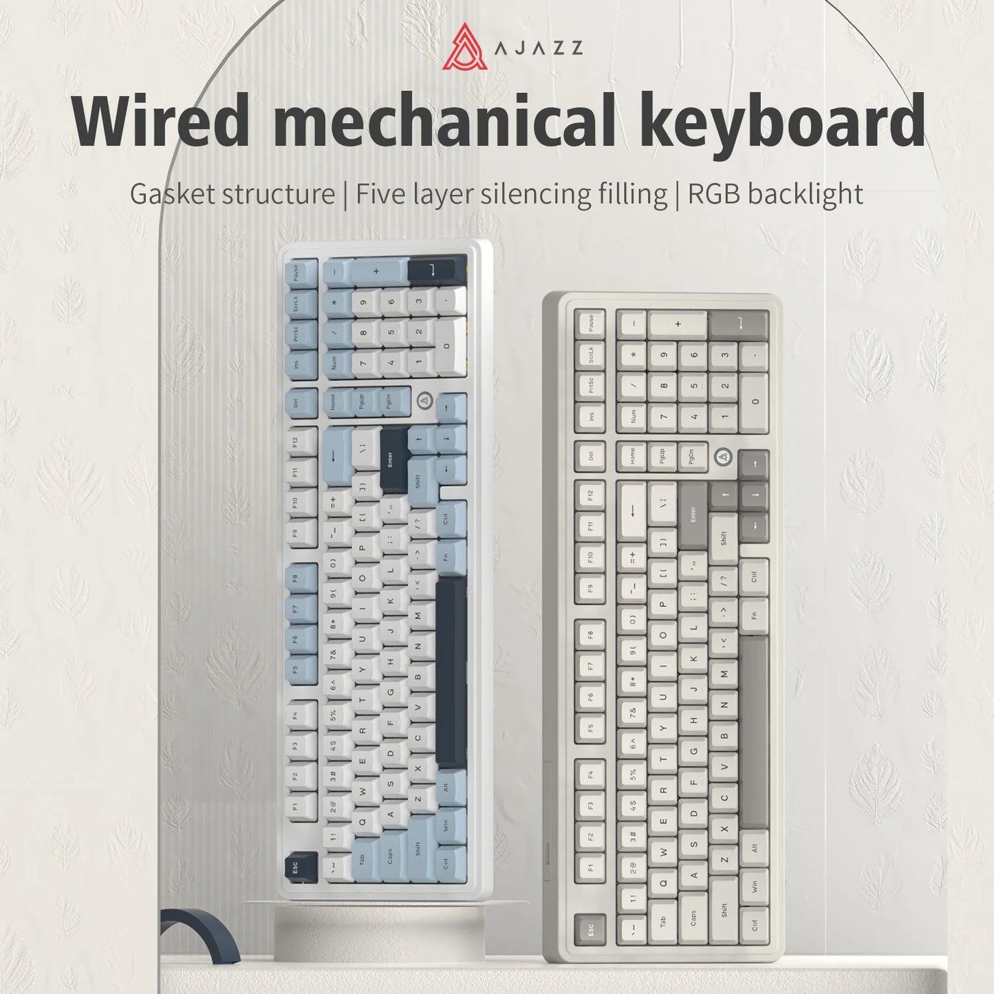 AJAZZ AK980 Mechanical Keyboard – 98-Key, Wired, Hot-Swap, Gasket Mount, RGB, CE/RoHS