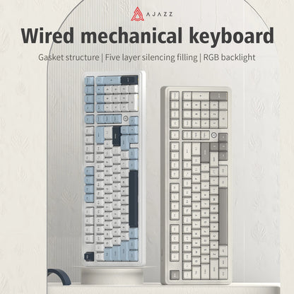 AJAZZ AK980 Mechanical Keyboard – 98-Key, Wired, Hot-Swap, Gasket Mount, RGB, CE/RoHS