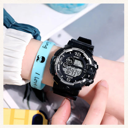 Men's Luminous Military LED Digital Watch - Waterproof, Silicone Strap, Calendar Display