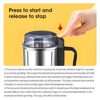Multi-functional Electric Coffee & Grain Grinder – High Power, Food-Grade, Gift for Coffee Lovers