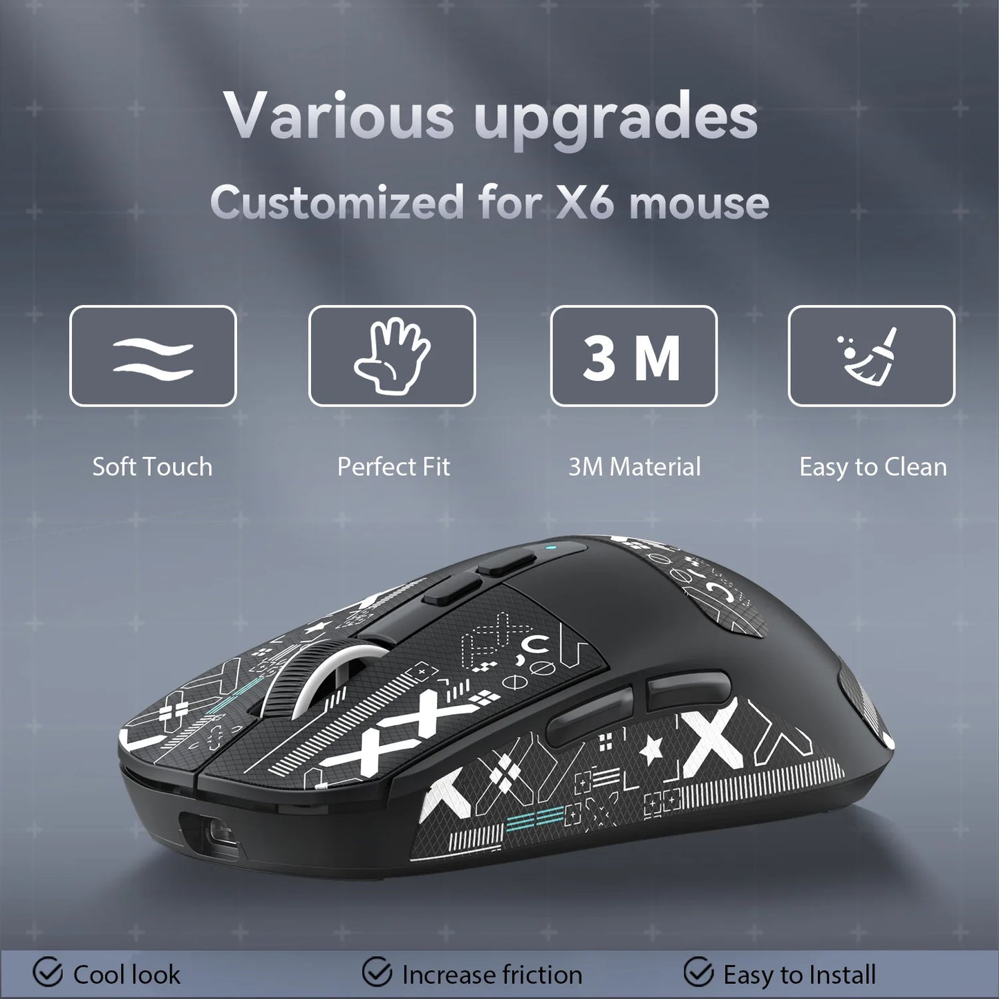 Mouse Grip Tape for Attack Shark X3 / X6 / X11 – Anti-Slip Skate Sticker