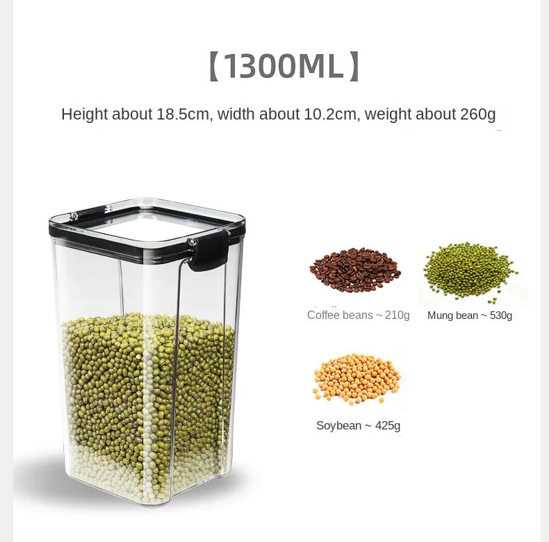 Airtight Kitchen Storage Jars | Moisture-Proof PET Containers 460ml–1800ml
