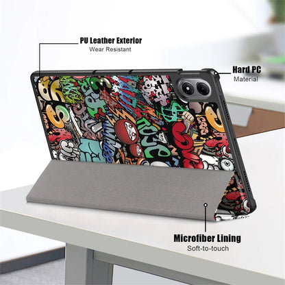 Fashion Print Magnetic Smart Stand PU Leather Case for Xiaomi Poco Pad M1 12.1" 2025