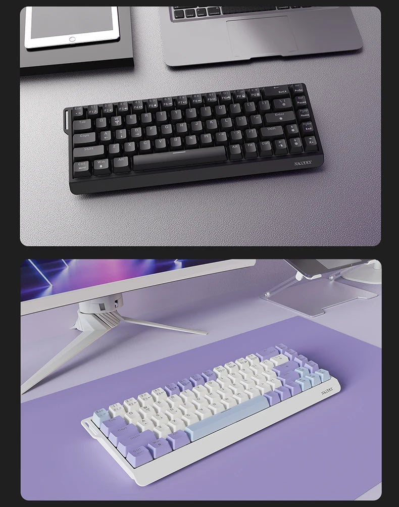 AJAZZ NK68 V2 Gaming Mechanical Keyboard | Hot-Swap | RGB Backlight | 68 Keys | Red Switch | USB