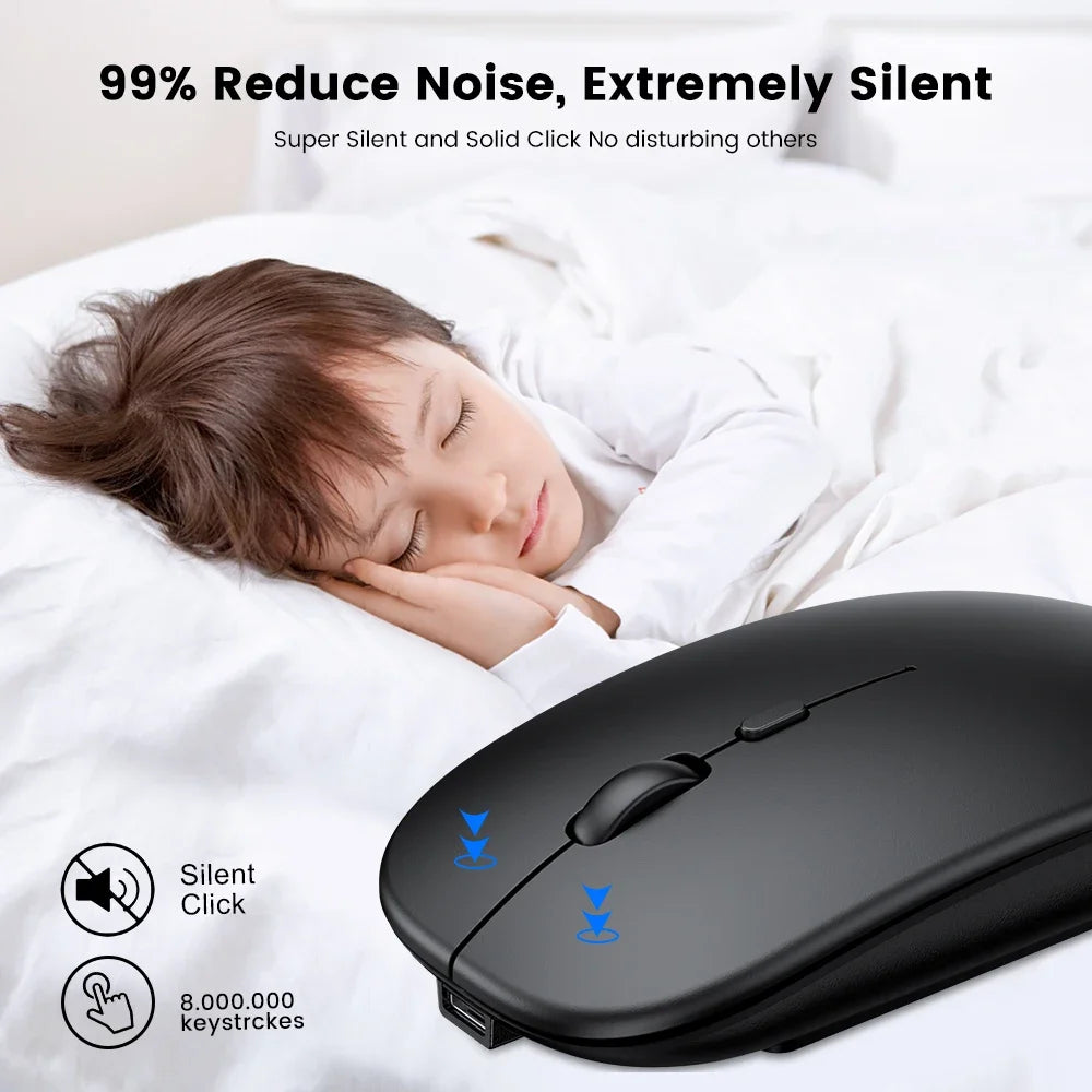 Wireless Bluetooth computer mouse by R.E.D. Shopping, ergonomic mini design, silent operation, 2.4GHz optical connectivity, suitable for PC.