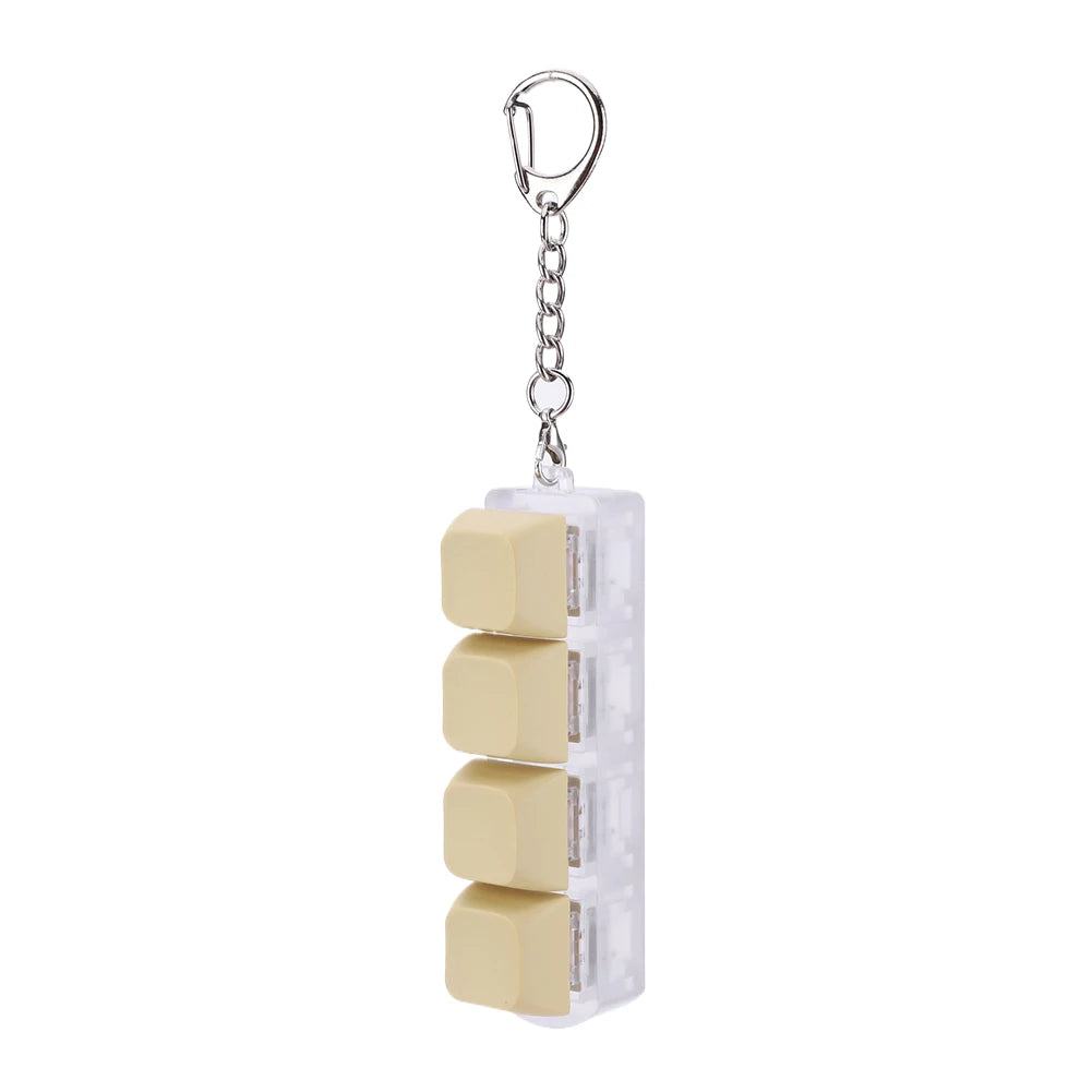 4-Key Mechanical Keyboard Switch Tester – DIY Keycaps, Fidget Toy, Stress Relief Keychain