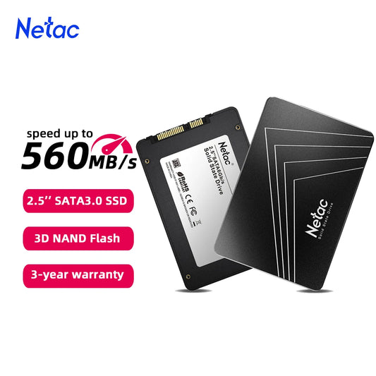 Netac SSD SATA 2.5" Internal – 256GB / 480GB / 512GB / 1TB / 2TB for Laptop & PC