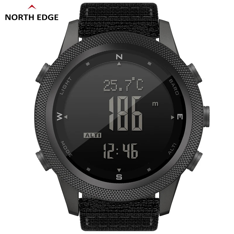 NORTH EDGE Military Smart Watch – Altimeter, Barometer, Thermometer, Compass, 50m Waterproof