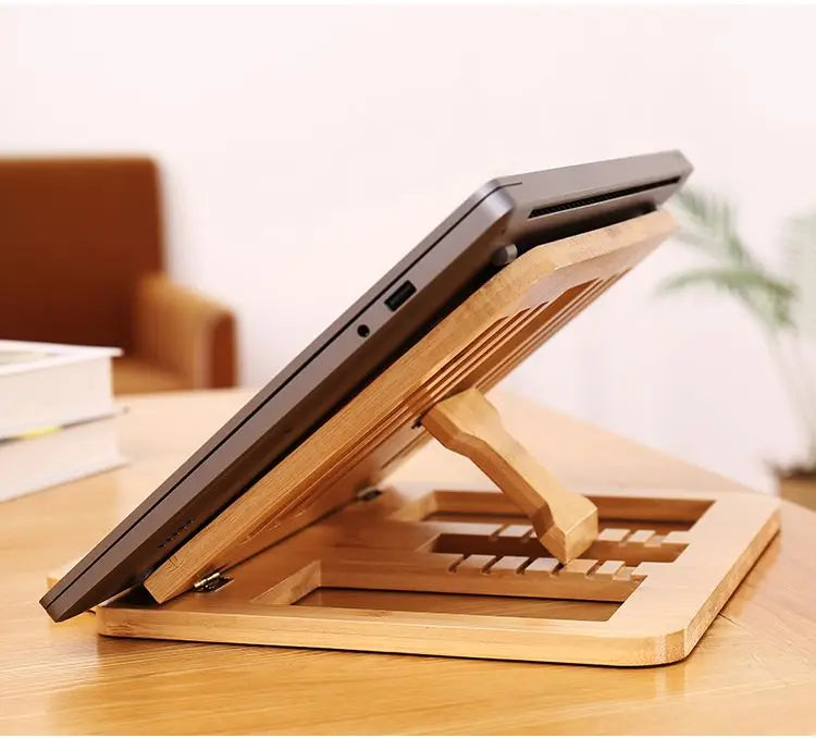 Adjustable Portable Laptop Stand – Foldable, Height-Adjustable, Heat Sink, iPad & Laptop Bracket