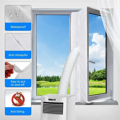 AirLock Window Seal for Portable Air Conditioner – 3m/4m Flexible Cloth Sealing Plate with Zip