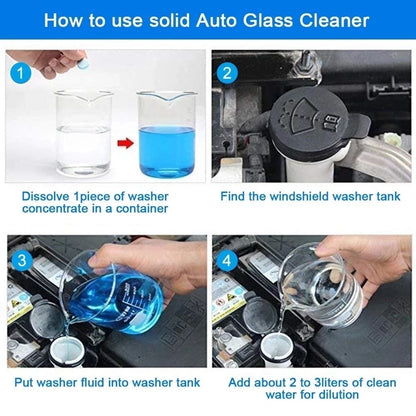 Car Windscreen Cleaner Effervescent Tablets | Concentrated Solid Wiper Fluid Detergent, Auto Glass Cleaning