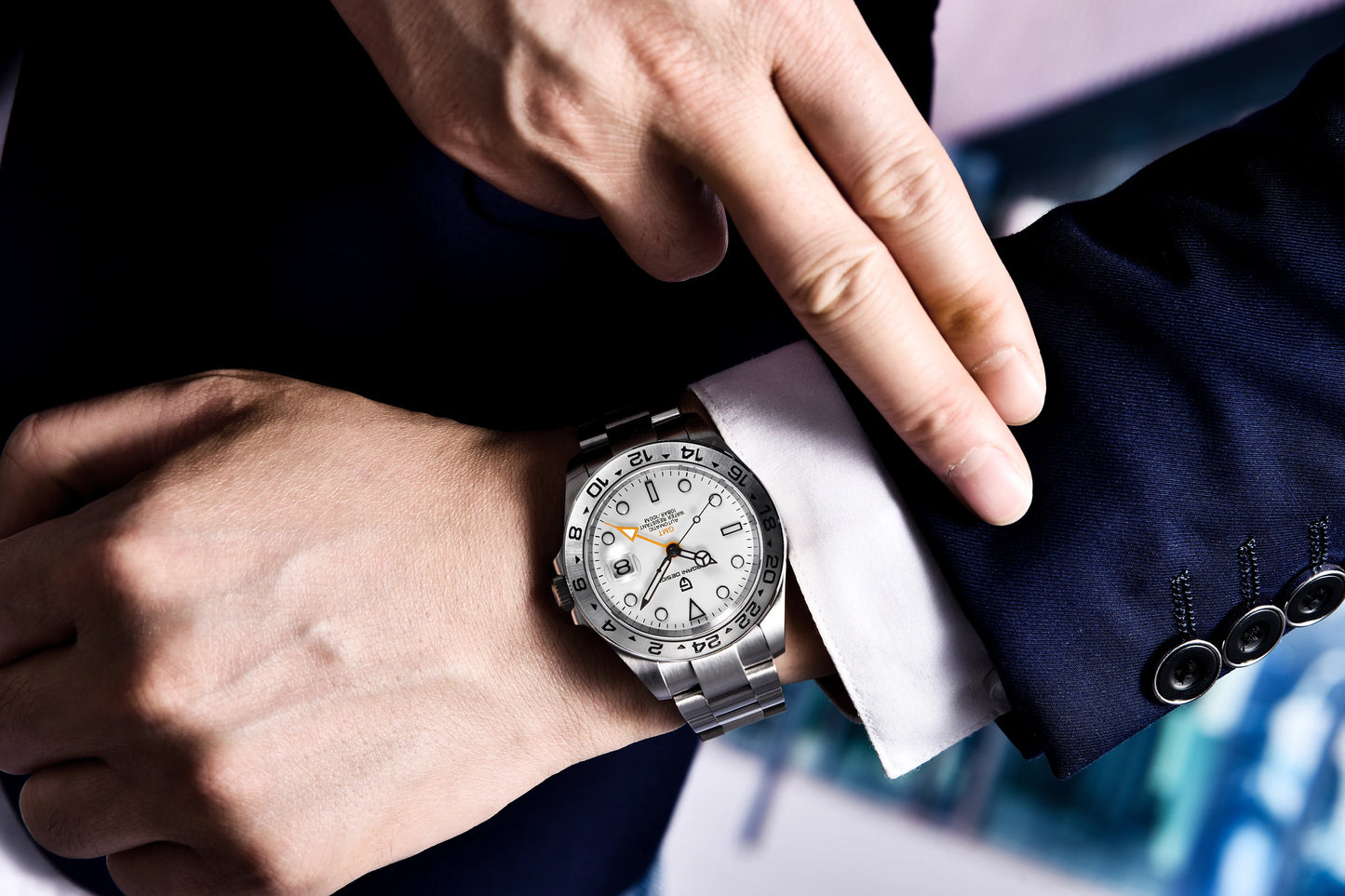 PAGANI DESIGN PD1682 GMT Automatic Watch – 42mm Sapphire Crystal, Stainless Steel, 100M Water Resistant