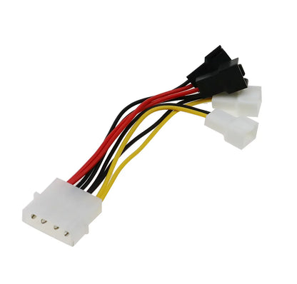 2pc 4-Pin Molex to 3-Pin Fan Power Adapter Cable — 12V CPU & PC Case Fan