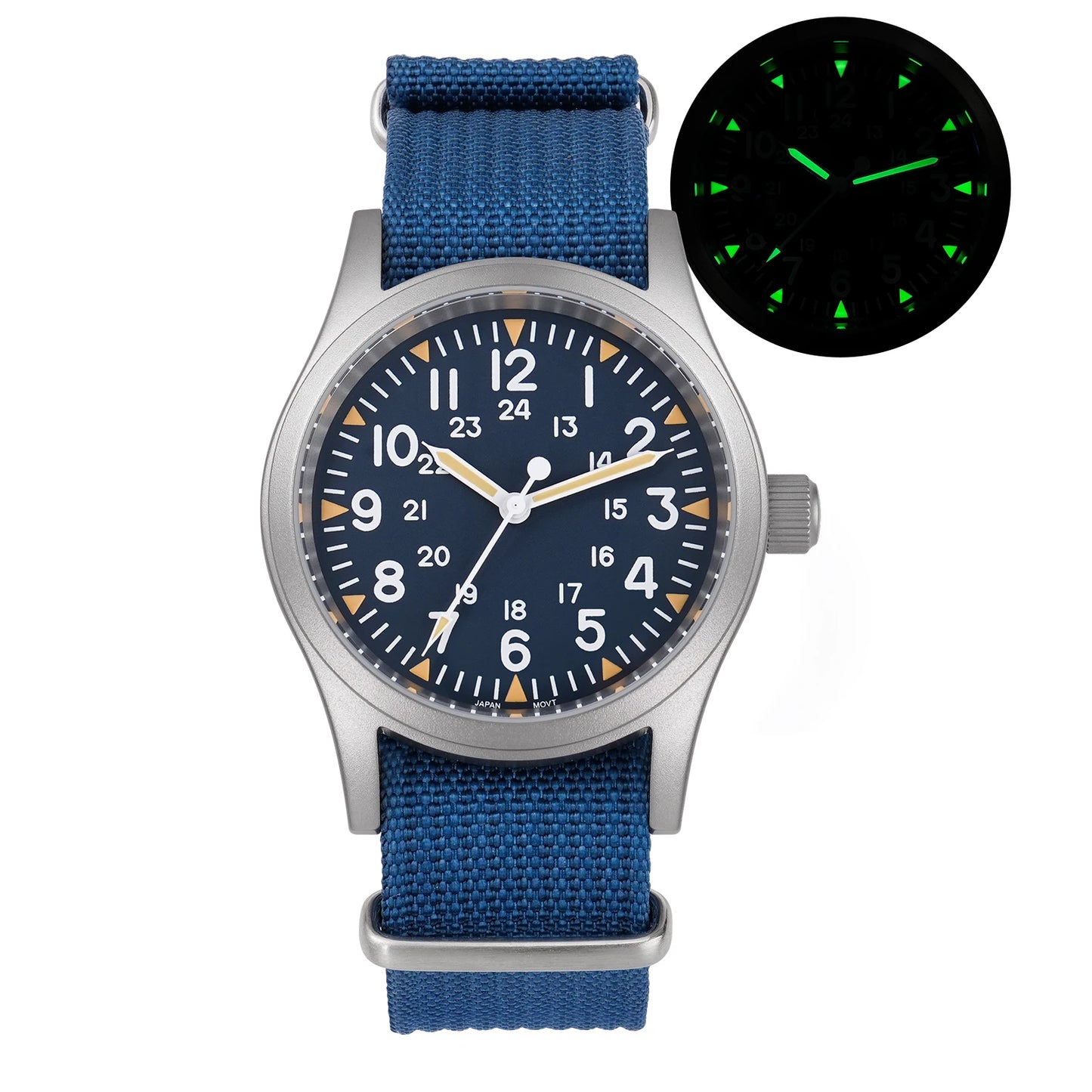 Militado ML05 Vintage Field Watch – 38mm, VH31 Sweep, Sapphire AR Crystal, Luminous
