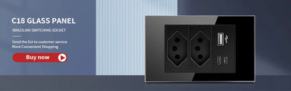 DELEFU Tempered Glass Smart Wall Socket with USB-C | Tuya WiFi | 10A–20A