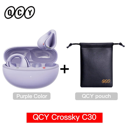 QCY Crossky C30 Ear Clip Bluetooth 5.4 Earphones – Open Ear Sports TWS, Dual-Connection