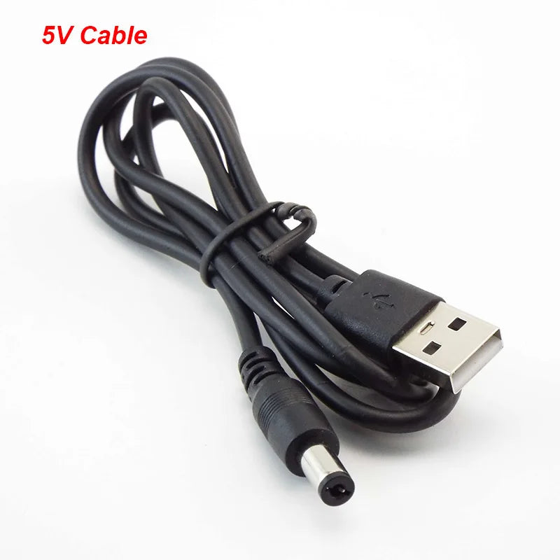 USB 2.0 Male A to DC 5.5mm x 2.1mm Plug Jack DC Power Cord Socket Connector 5V Cable Line 5.5mm*2.1mm 1