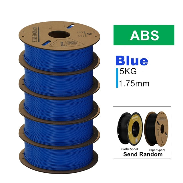 KINGROON 3D Printer Filament Bundle – 5KG, 1.75mm PLA / PETG / TPU / ABS, No Bubbles, Random Spool