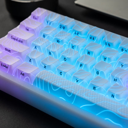 XVX Topographic Keycaps 118 Keys – OEM Profile, Shine-Through, IMD-Tech, Side Print