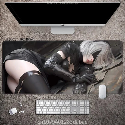 NieR: Automata Leather Gaming Mouse Pad — Waterproof Desk Mat, E-Sports