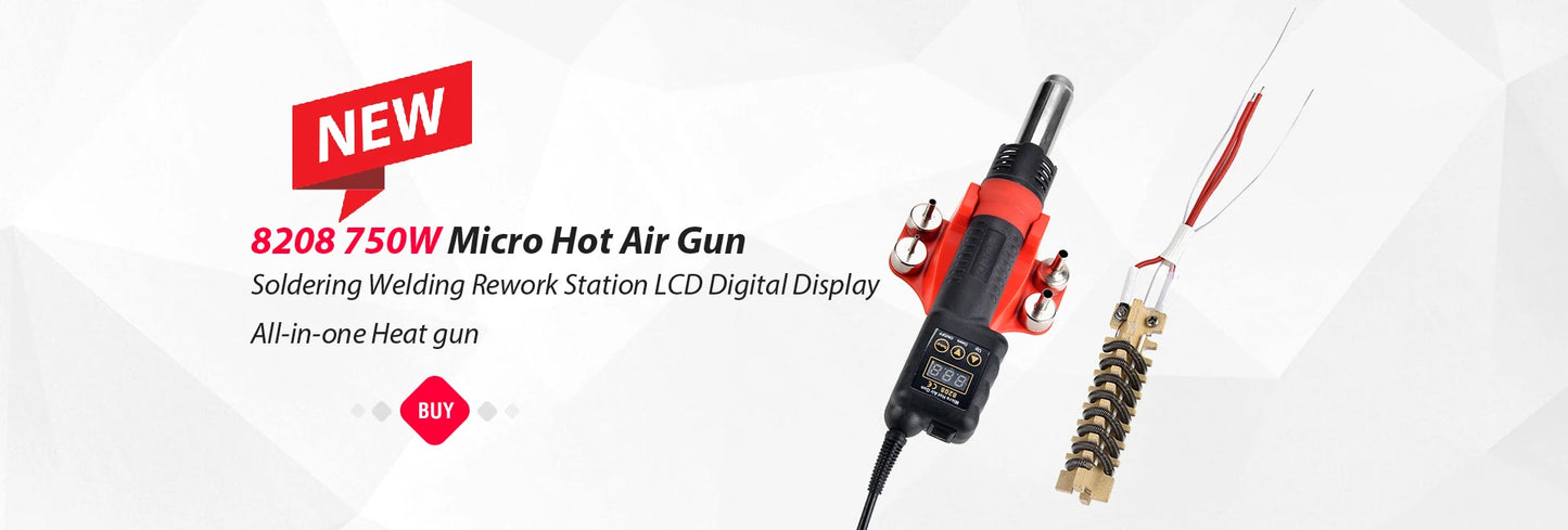 2-in-1 750W Soldering & Rework Station – LCD Digital Display
