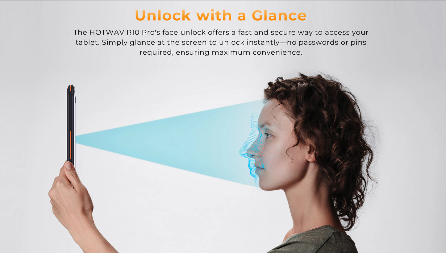 HOTWAV R10 Pro Rugged Tablet | 10800mAh | 10.1" HD+ | Android 14 | 8GB+256GB | 4G | 13MP
