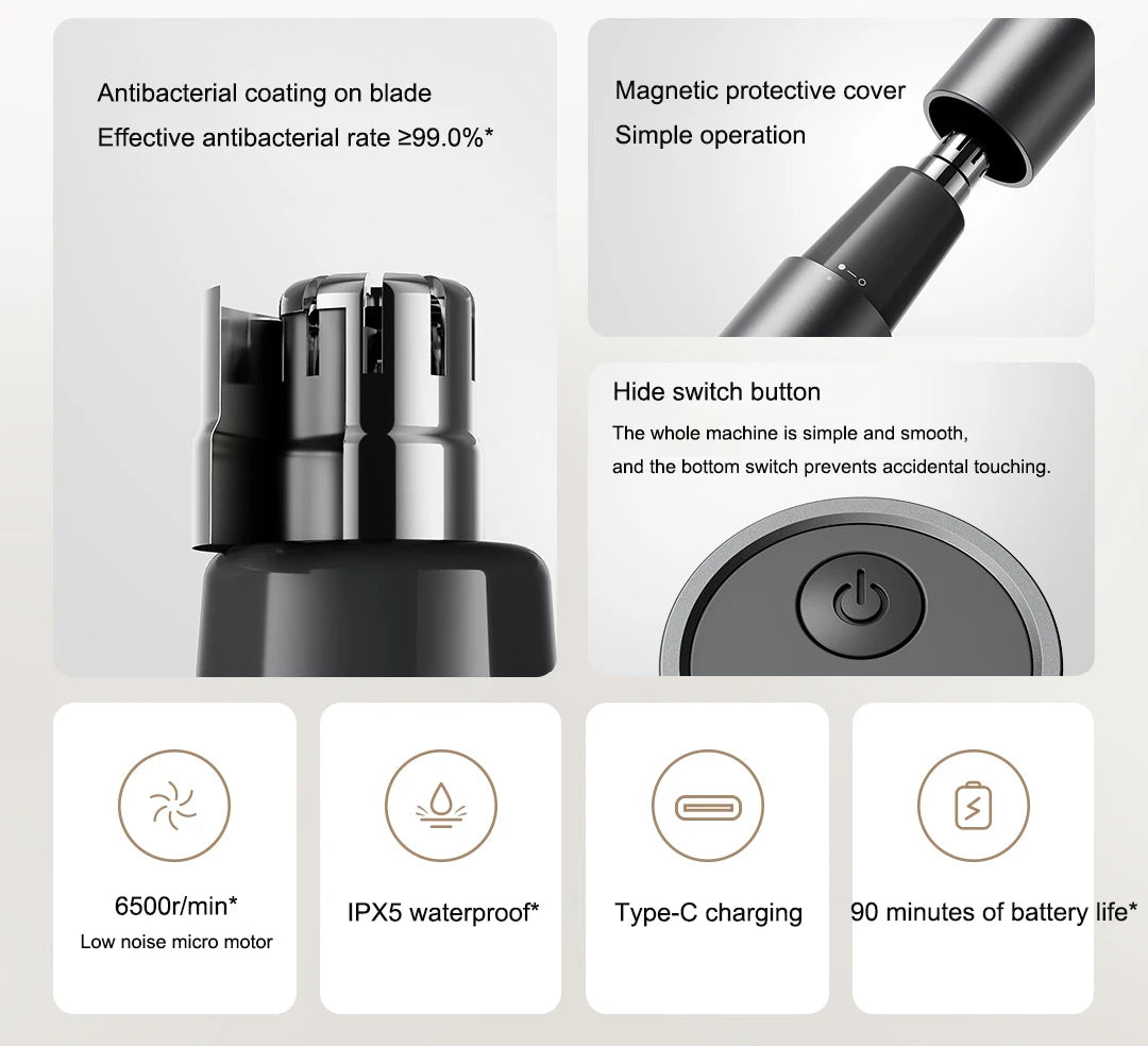 Xiaomi Mijia Electric Nose Hair Trimmer – Painless, Waterproof & Quiet