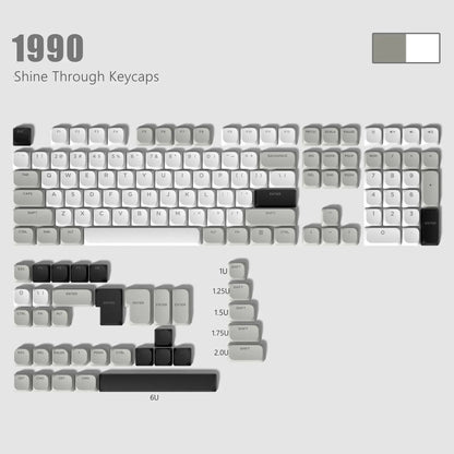 143 Key Low Profile PBT Keycaps – RGB Shine-Through, 60%/87/104, Cherry/Gateron MX