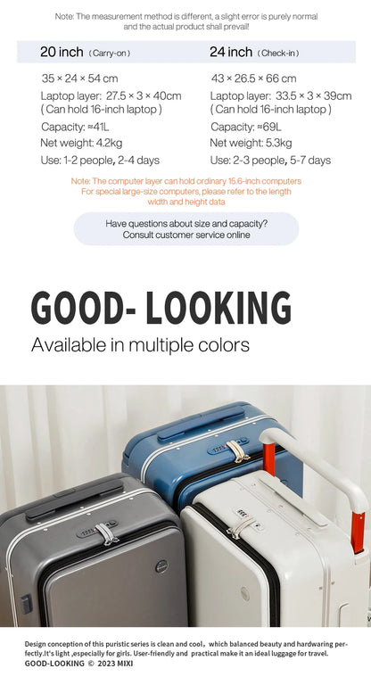 Mixi M9275 Aluminum Frame Hardside Suitcase 2026