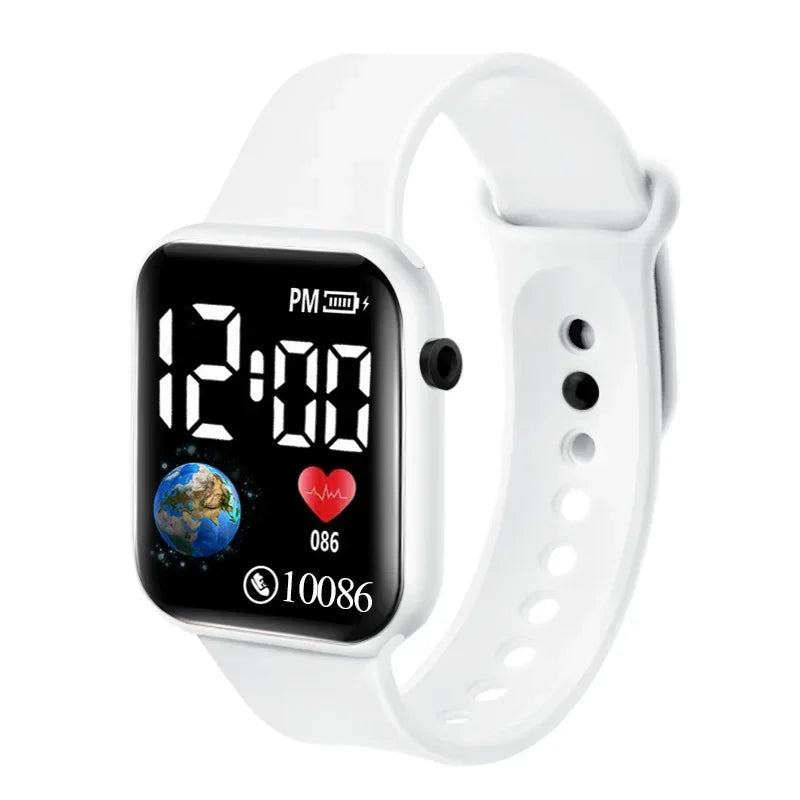 YIKAZE Kids LED Digital Watch – Silicone Strap, Cartoon Sport Wristwatch for Boys & Girls