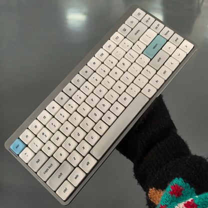 LCK Theme Low Profile PBT Keycap Set – Retro Gray, Custom Office & Gaming Keyboard Caps