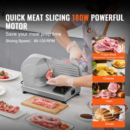 SucceBuy Electric Meat Slicer | 200W | 19cm Blade | Adjustable Thickness | EU 220V