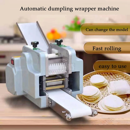 Electric Dumpling Wrapper Machine – 110V/220V, Round & Square Wonton Skin Maker, Commercial