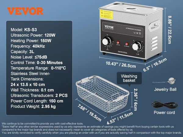 SucceBuy Ultrasonic Cleaner 2L–30L | Heater & Timer | Lab, Auto Parts, Jewelry