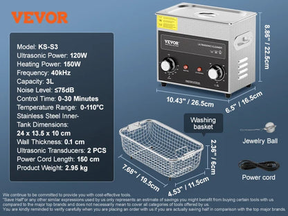 SucceBuy Ultrasonic Cleaner 2L–30L | Heater & Timer | Lab, Auto Parts, Jewelry