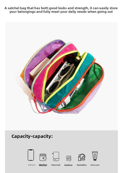 Multi-Pocket Nylon Crossbody Bag - Outdoor Urban Camel Style Shoulder Bag