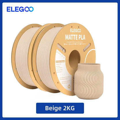ELEGOO Matte PLA Filament 1.75mm 1KG – +/-0.02mm Accuracy, Cardboard Spool
