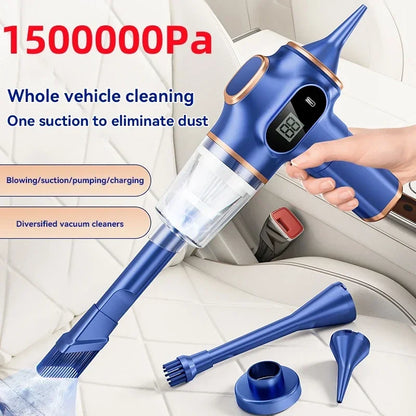 XMSJ Cordless Handheld Vacuum Cleaner – Wet & Dry, 120W, LCD, 2H Battery, Home & Car