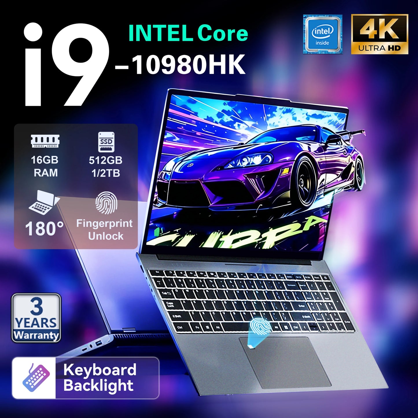 15.6" Gaming Laptop Intel Core i9-10980HK – 16GB RAM 1TB/2TB SSD Fingerprint Windows 11 Pro