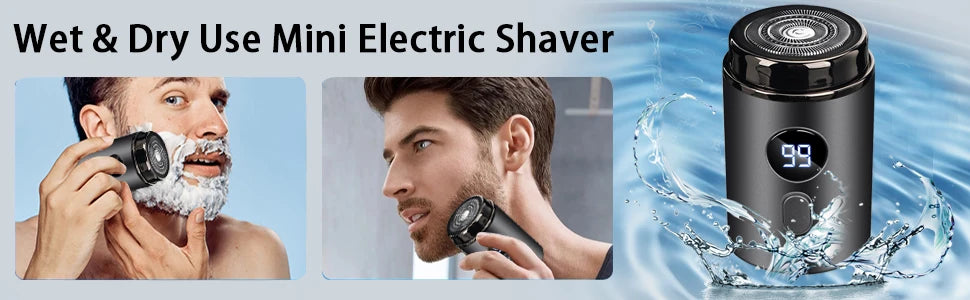 Mini Portable Electric Shaver for Men | LED Power Display | Pocket Size | USB Rechargeable