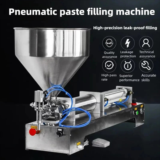 Pneumatic Paste & Liquid Filling Machine – Adjustable Cream Filler with 30L Hopper