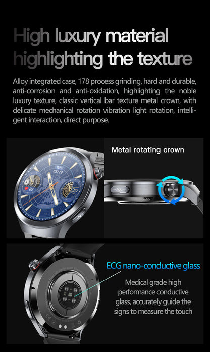2025 Health Smart Watch – ECG+PPG, Blood Pressure, Blood Oxygen, Uric Acid, Bluetooth Call