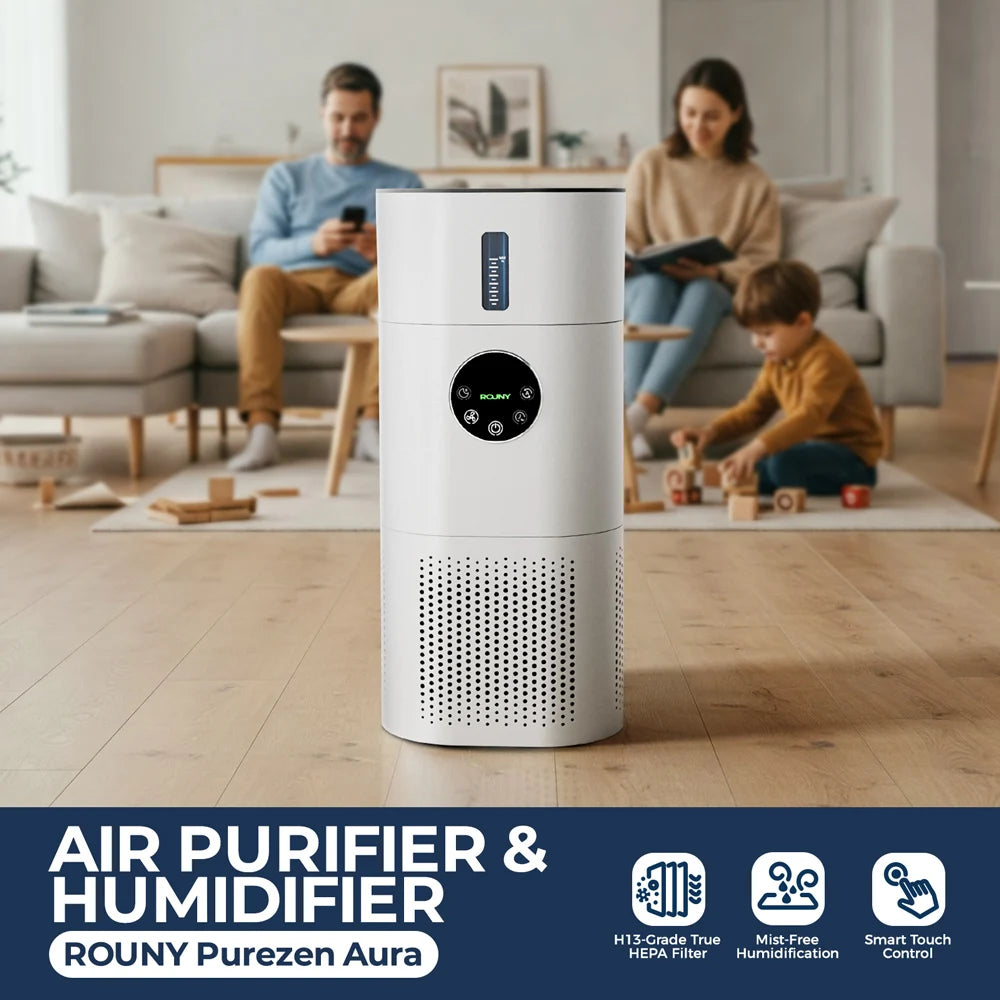 2-in-1 Air Purifier with Humidifier – H13 True HEPA Filter, Covers up to 60m², 24W