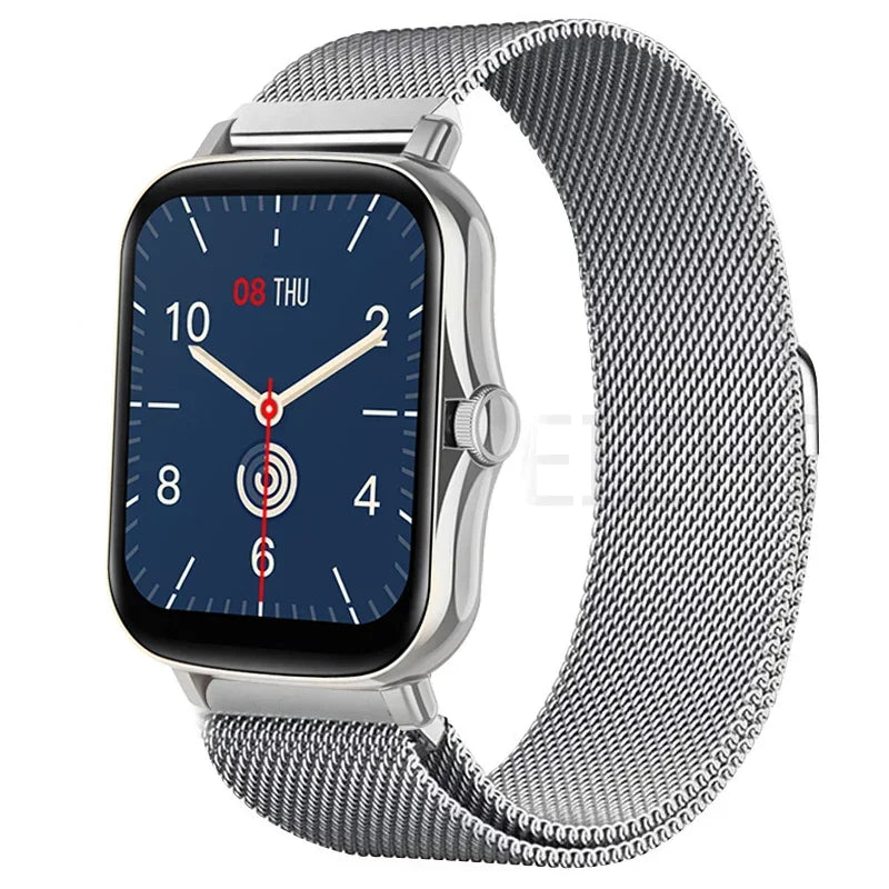 Metal magnetic watch strap for Amazfit GTS and GTR, 20mm and 22mm bracelet, stainless steel band with adjustable magnetic clasp.
