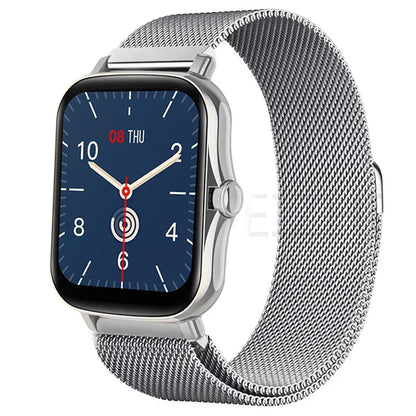 Metal magnetic watch strap for Amazfit GTS and GTR, 20mm and 22mm bracelet, stainless steel band with adjustable magnetic clasp.