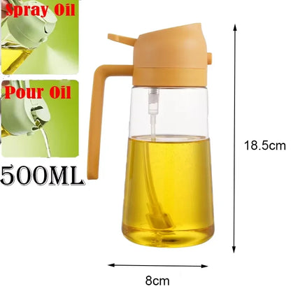 2-in-1 Pour & Spray Oil Dispenser Bottle | 500ml Kitchen Oil Sprayer